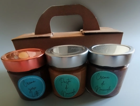 Cofanetto regalo 3 vasetti - crema, pasta e crema zero latte